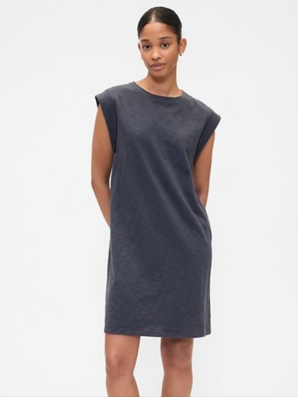 NWT Gap Crewneck T Shirt Dress Pullover Carburetor Navy Cotton Cap Sleeve XL